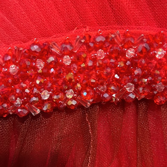 $498 NWT Mac Duggal Ombré Pleated Bust Tulle Dress w/Beaded Belt #20378 (Size 2) - Picture 5 of 12